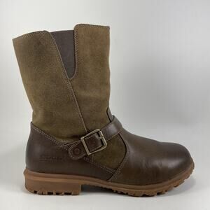 Bogs Bobby Mid Brown Leather Brown Suede Waterproof Ankle Rain Boots 40/ US 9